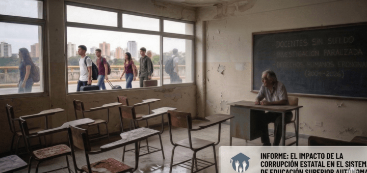 Informe de Aula Abierta alerta que la corrupción estatal ha capturado la educación superior autónoma en Venezuela y ha erosionado derechos humanos entre 2004 y 2026